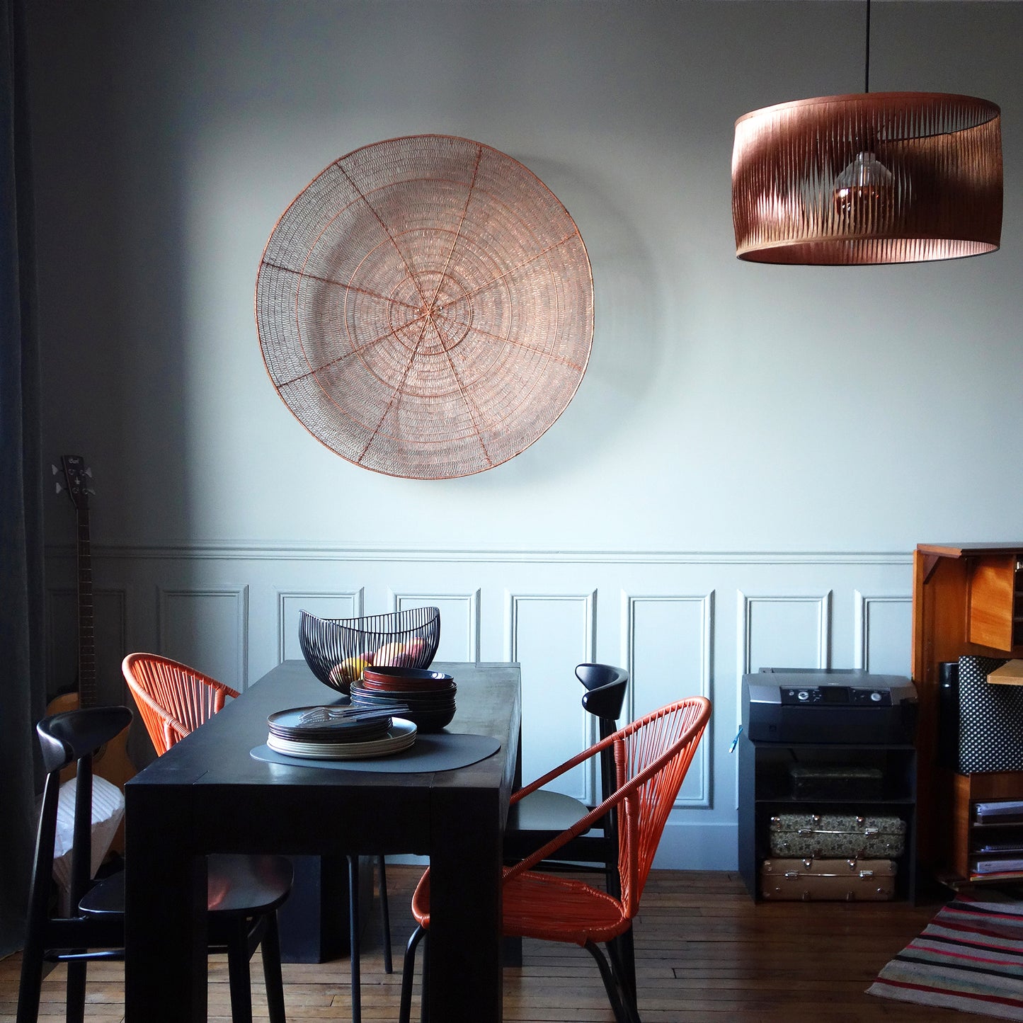 Suspension Twist Bicolore cuivre rose